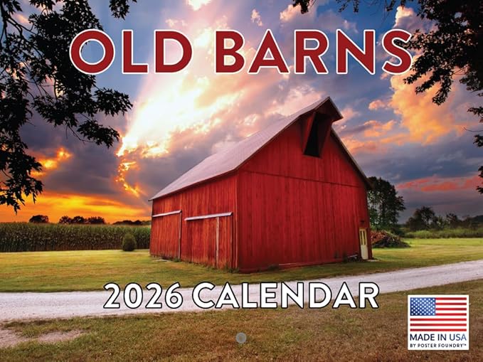Old Barn Calendar 2026 Country Farm Monthly Wall Calender 12 Month | American Made In The USA