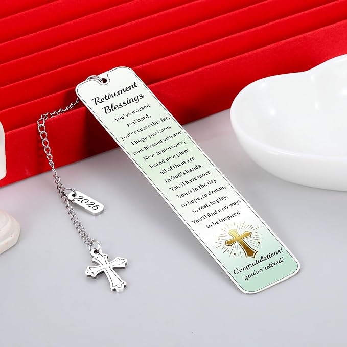 Christian Retirement Gift for Woman Man 2026 Happy Retirement Gifts for Women Men Friends Retirement Blessings Bookmarks for Teacher Pastor Nurse Farewell Going Away Gift for Coworker