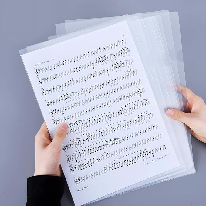 20PCS A4 Plastic Clear Document Folders Copy Safe Project Pockets Clear Plastic Folder Project Pockets Poly Sleeve Folders Transparent Color