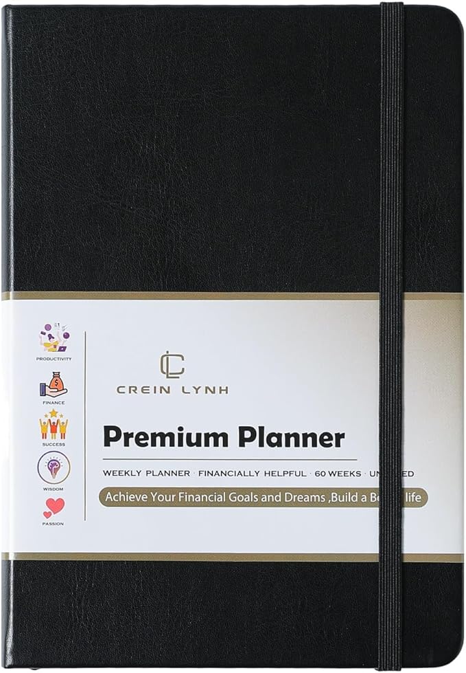 Planner 2025-2027, 36 Months Weekly and Monthly Planner with Budget & Goal Setting, 8.3" x 5.7", Flexible Cover, Daily Organizer with Inner Pocket, Bookmarks, Pen Holder for School Office Home, Black