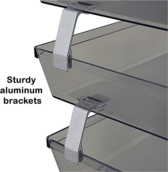 Acrimet Facility 3 Tier Letter Tray, Side Load, Letter Size/A4, Desktop File Organizer, Plastic (Clear Gray Color)