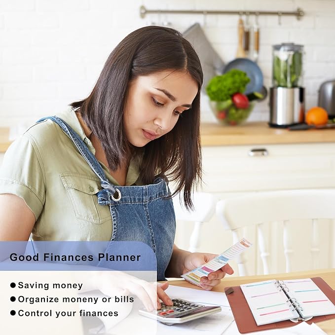 Toplive 7 Pack A6 Planner Inserts Monthly Weekly Planner Refills Expense Budget Sheets with Money Cash Envelopes Divider Today Ruler Stickers for A6 Binder Cover Organizer, Colorful