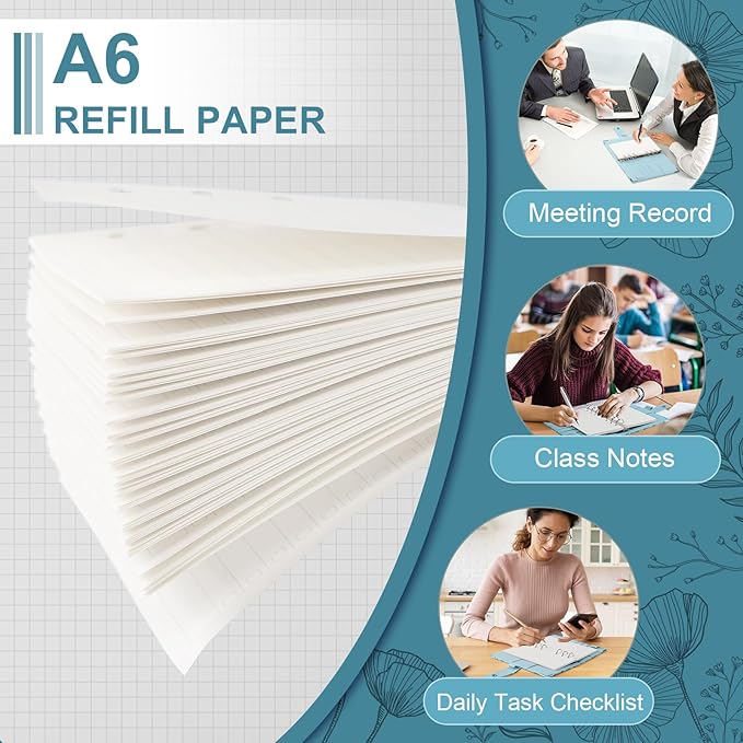 Toplive A6 Refill To Do List, 6 Holes Loose Leaf Paper, 160 Sheets Daily Planner Binder Inserts Lined Refill