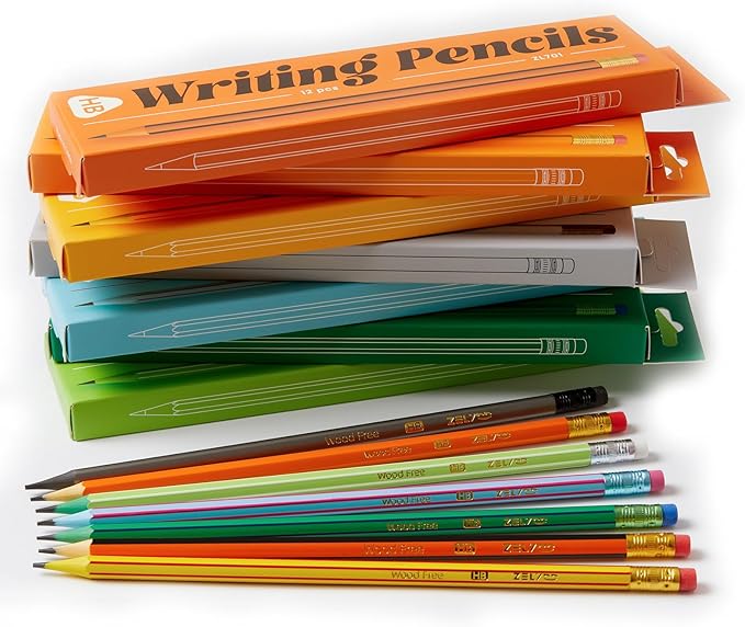 Classroom #2 HB Pencils, Yellow, Pre-sharpened Pencil with Top Eraser，Hexagonal Number 2 Pencil, 7 Pack Bulk 84 Count Writing Pencils, Ideal Back to School Supplies