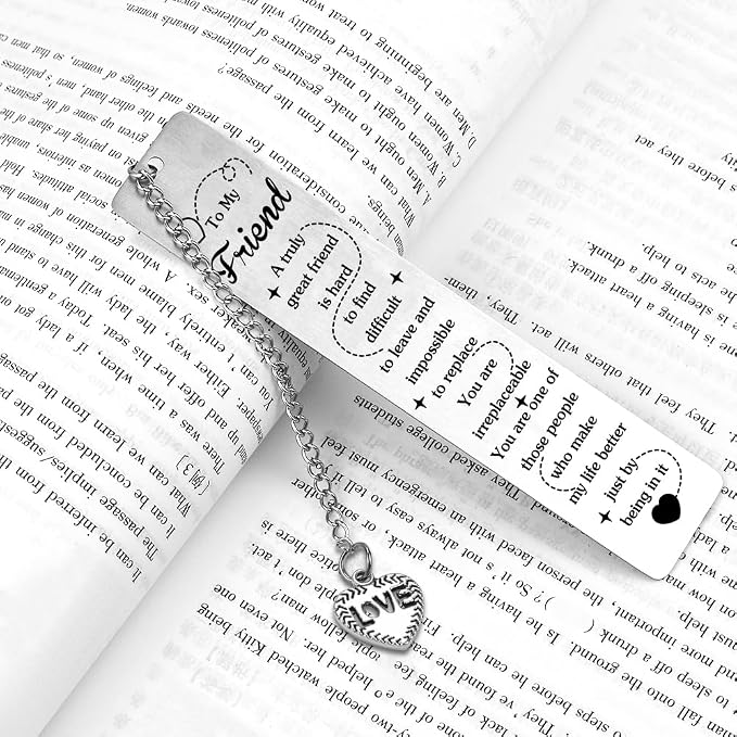 Quimoy Friend Bookmark for Women, Book Lovers Gifts, Friendship Gift for Woman，Best Friend Birthday Gifts for Women Friendship, Book Marks for Reading Friends Besties