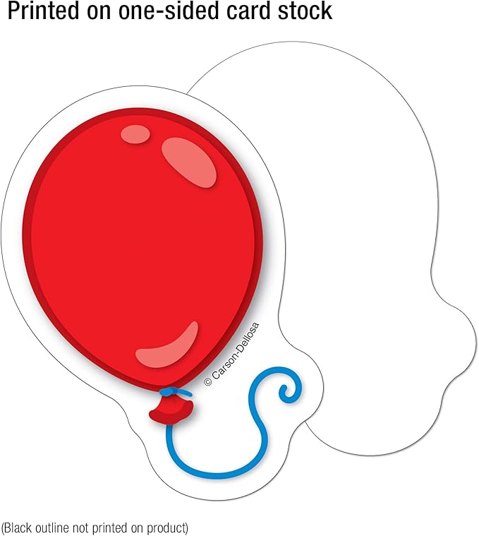 Carson Dellosa 36-Piece Balloon Cutouts, Colorful Cardstock Happy Birthday Bulletin Board Decorations for Party, Name Tags, Labels, and Classroom Decor