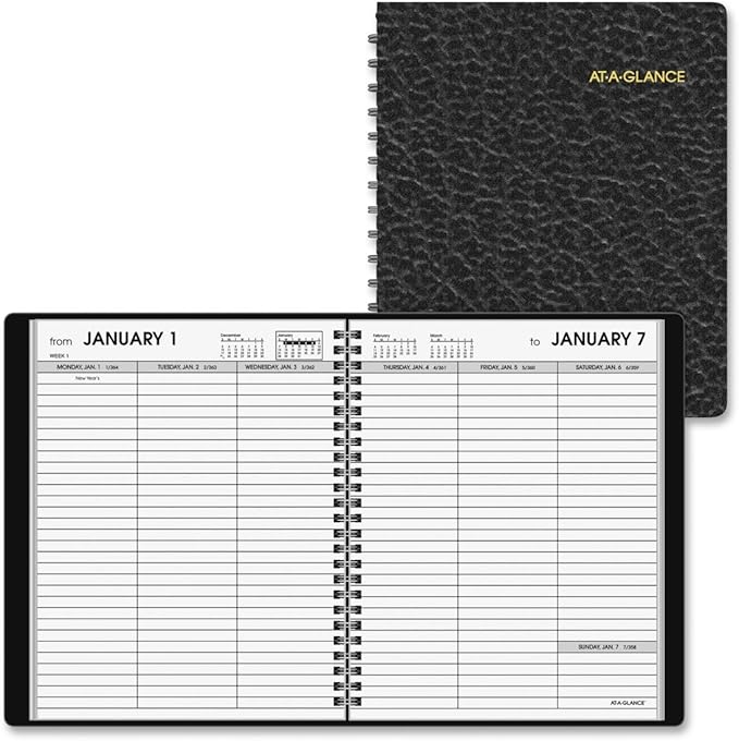 AT-A-GLANCE 70-855-05 Recycled Weekly Appointment Book, 6-7/8 x 8-3/4, Black, 2015