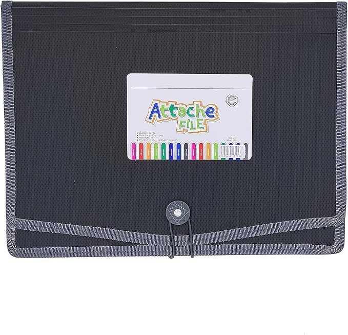 Premium Quality Plastic Expanding File Folder Document Organizer, 3.5" Expansion, A4 Letter Size for Home School Office Organization, 4 Pack