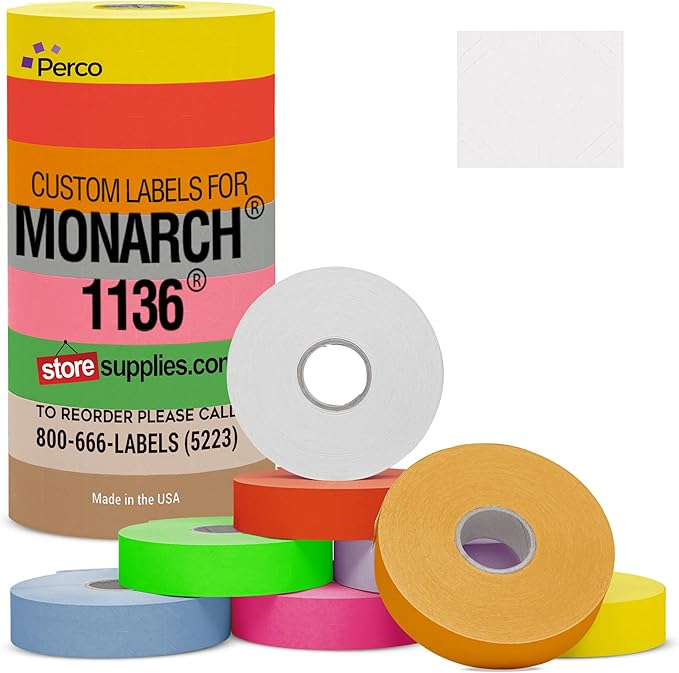 Custom Price and Date Labels for Monarch 1136 Guns - Choose Color, Font and Imprint - 1 Sleeve, 14,000 Labels