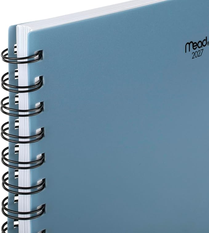 Mead 2027 Planner, Weekly & Monthly, 15-Month Oct-Dec, 5.5" x 8.5", Composure Blue (1806-200-27)