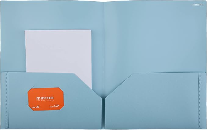 Mintra Poly Pocket Folders 3pk - Heavy Duty (Chili Oil/Arctic Ice/Green Olive)