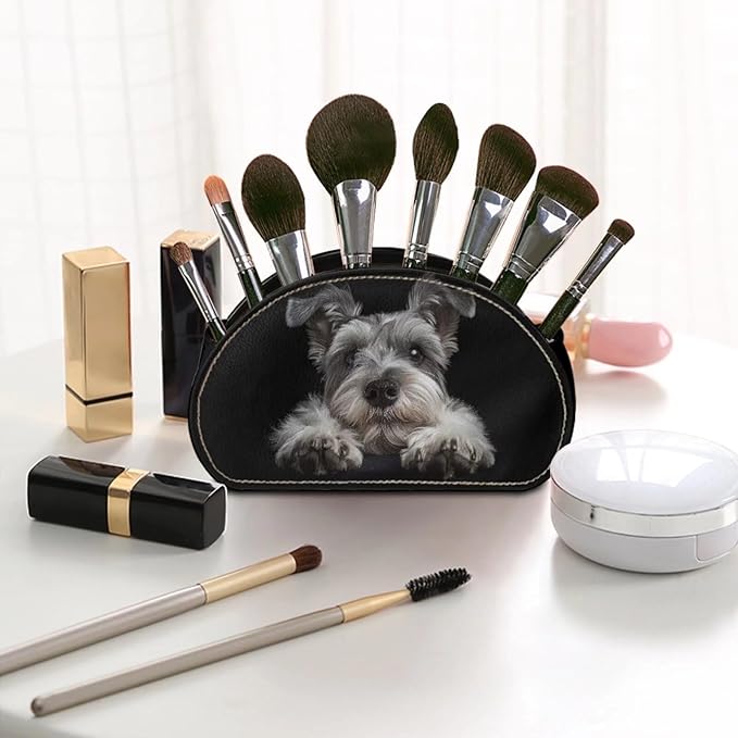 Forchrinse Yorkshire Terrier Remote Control Holder Organizer Box with 5 Compartments,Leather Remote Caddy Storage for Remote Controllers,Office Supplies,Pen,Makeup Brush