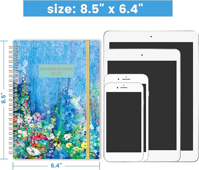 2026-2031 Monthly Planner - JUL 2026 - JUN 2031, 8.5" x 6.4", 5 Year Monthly Calendar 2026-2031, 60-Month Planner with Tabs, Inner Pocket, Golden Stamping