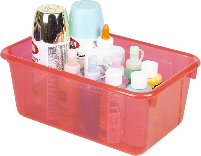 Storex Small Cubby Bin, 12.2 x 7.8 x 5.1 Inches, Assorted Candy, 5-Pack (62490U05C)