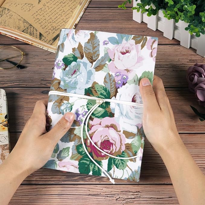 Book Covers for Paperbacks, A5 Book Cover for Hardcover, Soft Fabric Book Sleeve Cover Protector Fit for 5.5x8.2 inch Notebook Textbooks Softcover Book Novels - Multicolored Rose Flower Pattern