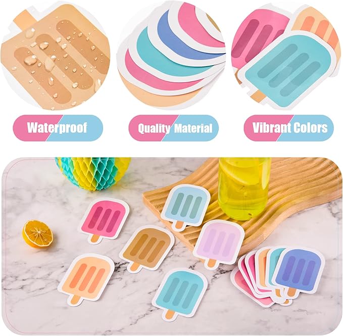 48 Pieces Ice Cream Cutouts Summer Bulletin Board Decorations Ice Pops Cut Outs Assorted Color Popsicle Shape Classroom Bulletin Board Decor for Kids School Office Supplies