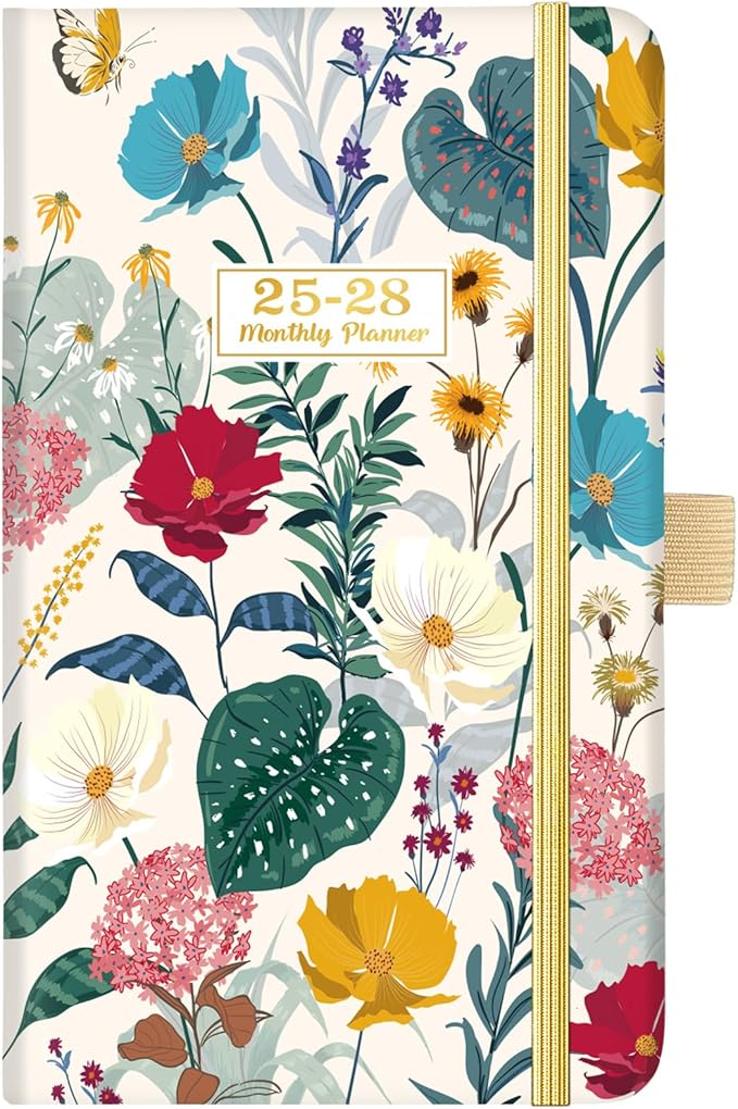 2025-2028 Monthly Pocket Planner/Calendar - Jul. 2025 - Jun. 2028 (36 Months), 3.8" x 6.4", 3 Year Monthly Planner, Back Pocket, Elastic Closure, Pen Loop, 2 Book Marks