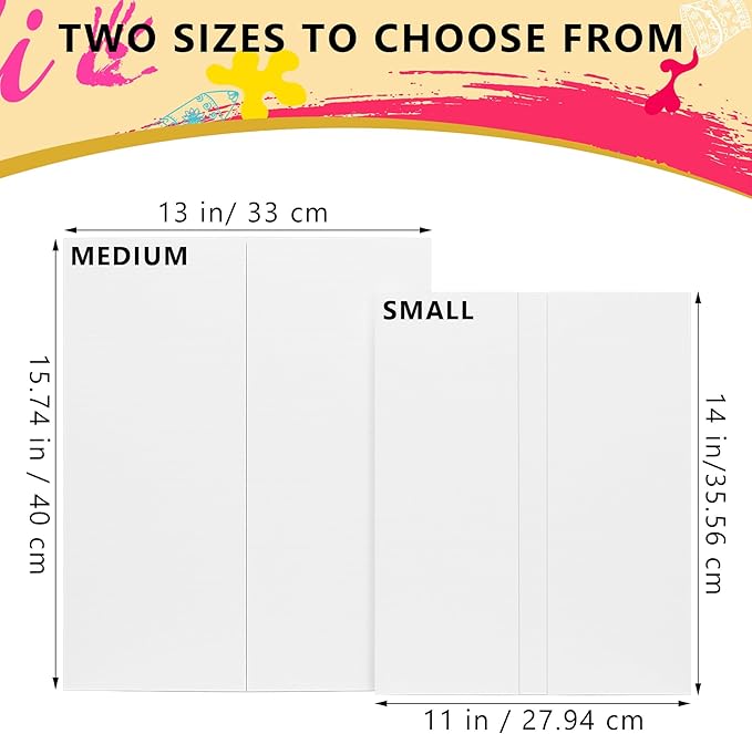 HAUTOCO 4 Pcs Medium Trifold Poster Board 26 x 15.74 inches Tri Fold Presentation Boards White Corrugated Project Boards for Science Fair, School Project, Event Displays, Business