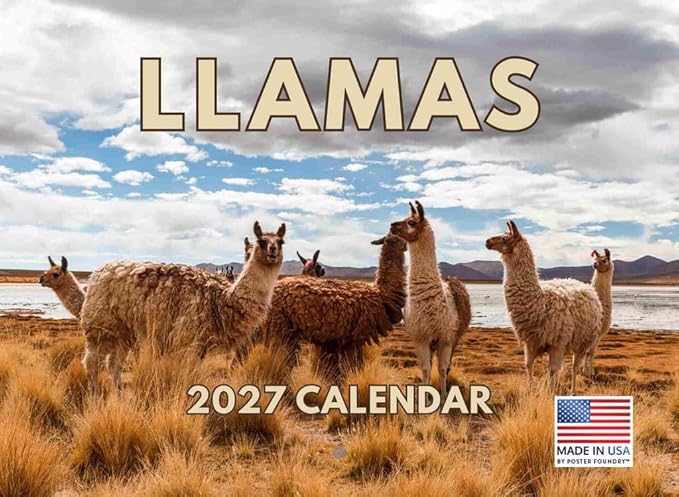 Llama Calendar 2027 Monthly Wall Calender 12 Month