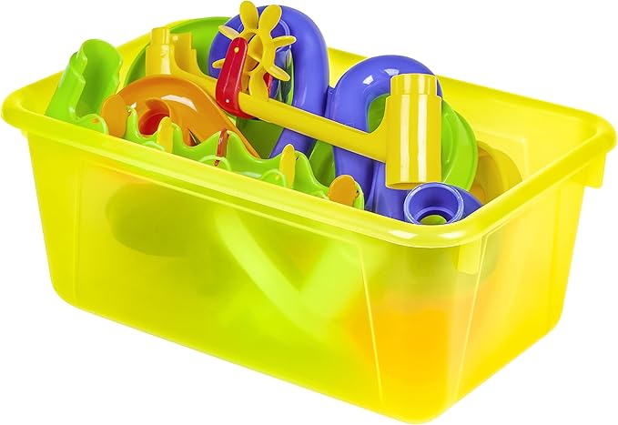 Storex Small Cubby Bin, 12.2 x 7.8 x 5.1 Inches, Candy Yellow, 5-Pack (62476U05C)
