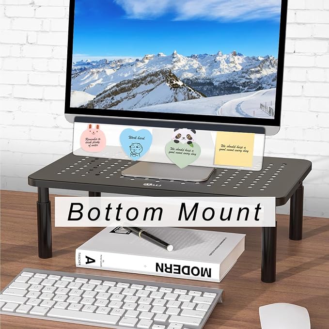 Monitor Memo Board Top Mount,18" Monitor Sticky Note Holder,Sticky Boards,Message Board for Computer Monitors
