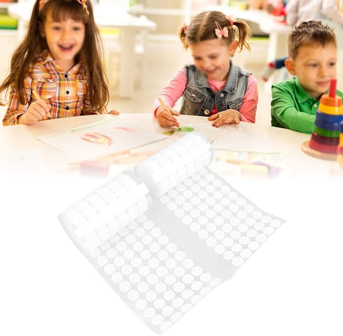 Hook and Loop Dots Self Adhesive Premium Nylon Strong Hold Sticky Back Tape for Schools Kindergartens Families White 1.5cm 504 Pairs