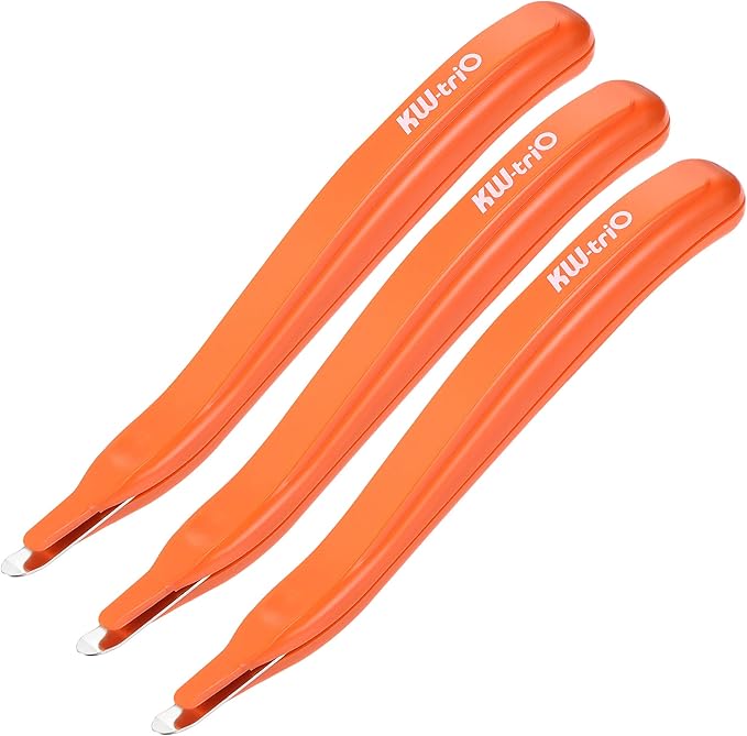 MECCANIXITY Staple Remover Tools, Magnetic Staplers Puller for Office Home Desktop Accessory, Orange Pack of 3
