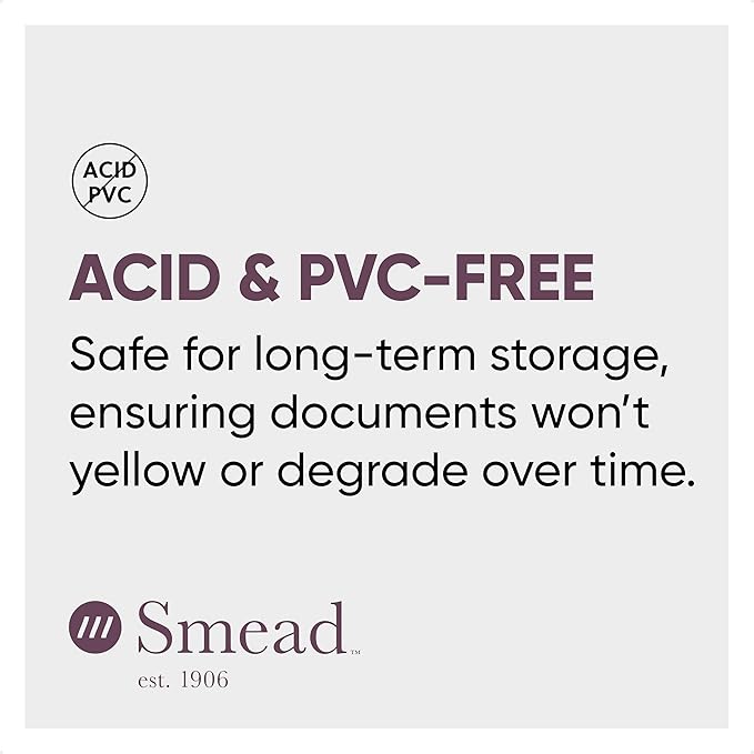 Smead Organized Up Poly Translucent Slash File Jacket, Three-Hole Punched, Letter Size, Clear, 10 Count