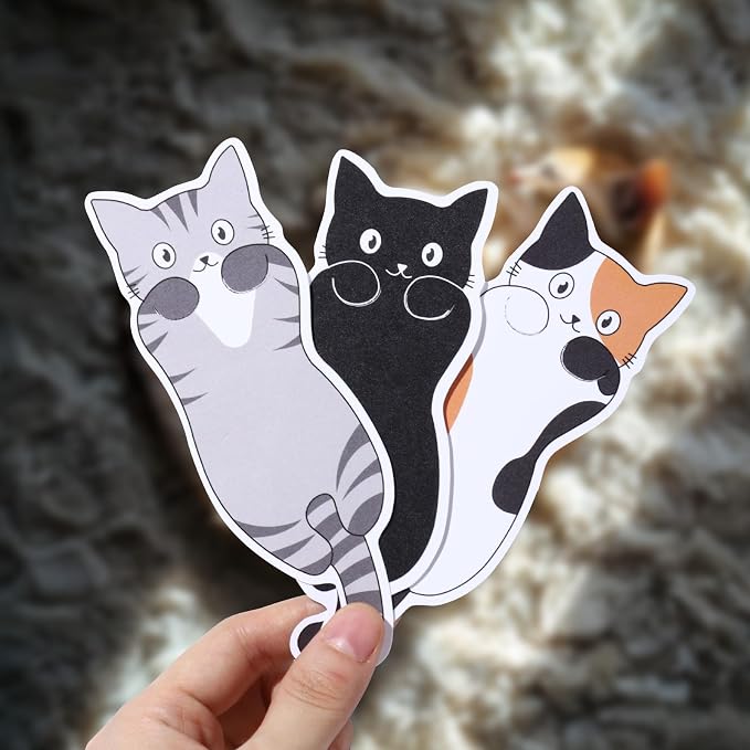 Cute Cat Bookmarks, 10 Pieces Bookmarks for Women Teachers Students Book Lovers Reading, Bookish Gifts for Cat Lovers, for School Office Home Supplies