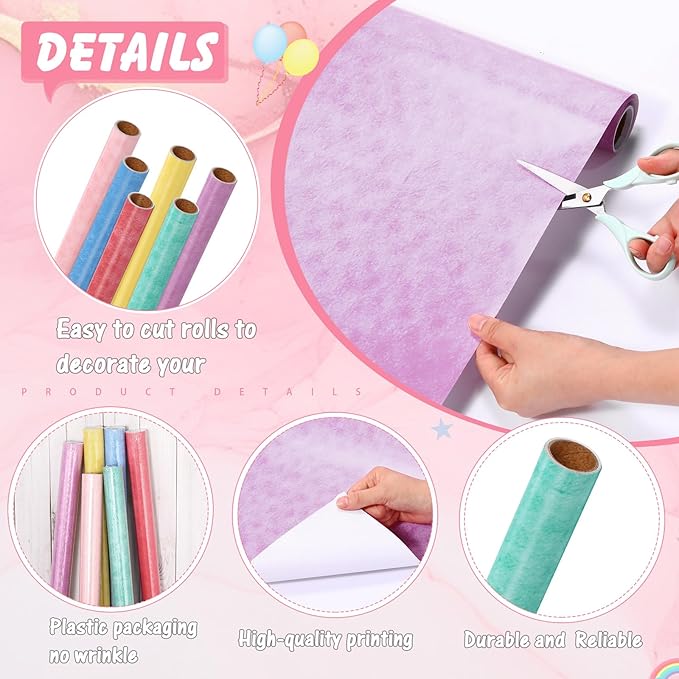 Skyygemm 6 Rolls Bulletin Board Paper Fade Resistant Colored Bulletin Board Paper Roll Bulk for Art Decor Drawing Craft Painting(4 x 12 ft,Watercolor)