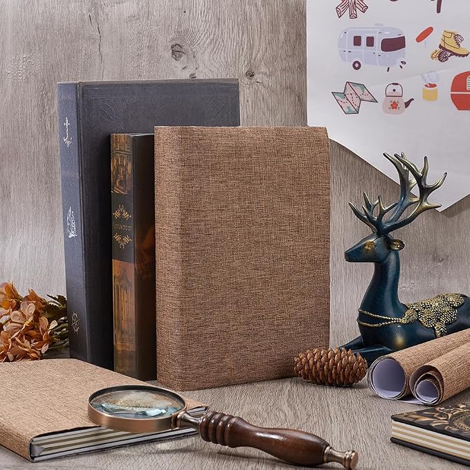 CRASPIRE 51 x 11.8 Linen Book Cloth Brown Books Binding Fabric Surface Paper Backed Bookcover Densely Woven Cloth Books Album Scrapbooking Archival Covering Protector Bookcloth Bookbinding Supplies