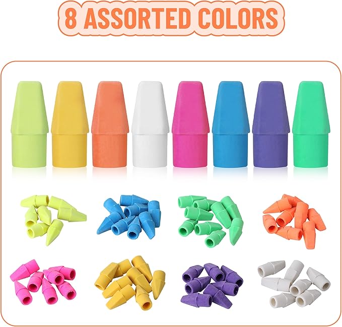 Mr. Pen- School Eraser Combination Set, 60 Pack, Assorted Colors, Latex Free Erasers for School, Office, Art Sketching, Homework, Exams, Clean Smudge-Free Correction
