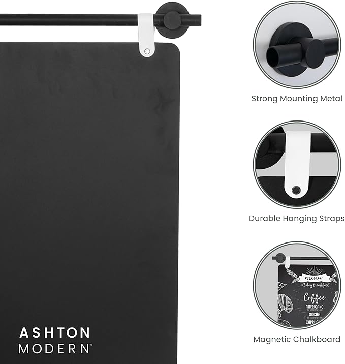 Metal Magnetic Chalkboard for Wall - 17 x 31.5 Inch Large Chalk Board Sign Board for Wall, Magnet Board, Blackboard Food Truck Menu Board for Kitchen, Outdoor or Indoor Hanging Signs