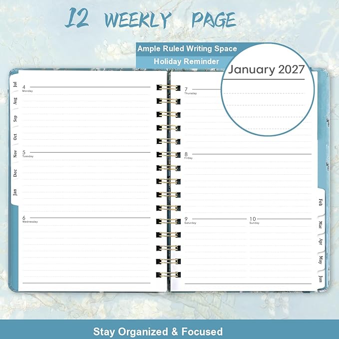 Planner 2026-2027- Academic Planner 2026-2027, JUL 2026 - JUN 2027, 6.4" x 8.5" Calendar Planner, Monthly Tabs, Hardcover, Thick Paper, Daily Organizer