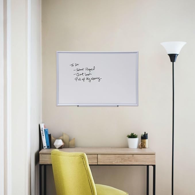 Universal 44624 Dry Erase Board, Melamine, 36 x 24, Aluminum Frame
