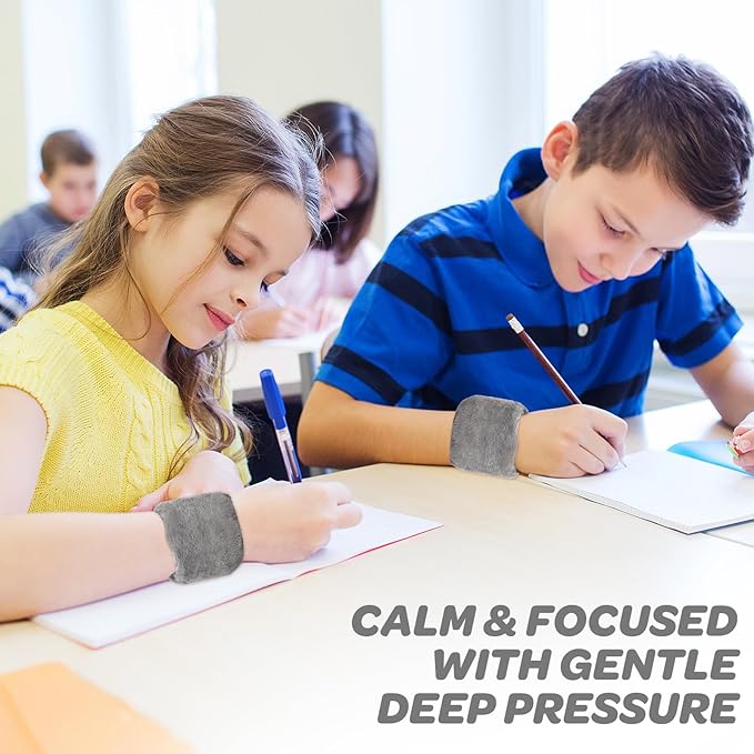 Weighted Sensory Bracelets for ADHD, Autism, SPD and CP Kids, Deep Pressure to Improve Sensory Awareness, Soft Calming Tools to Enhance Focus & Hand Stability Perfect for Classroom and Home Use