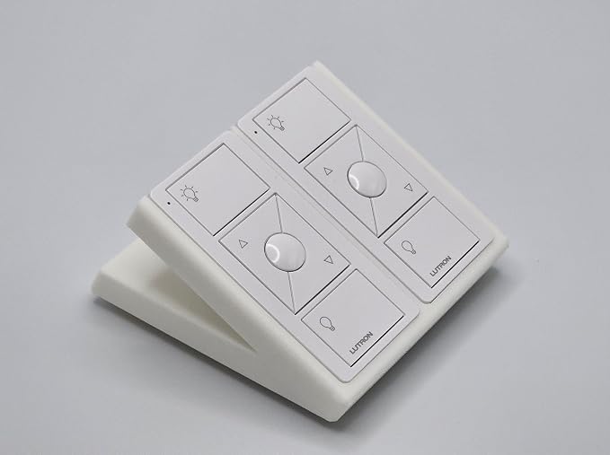 Remote Holder Organizer Pedestal Caddy compatible with Lutron Pico Remotes, Anti-Slip Feet, Holds 2 Remotes, White, Indoor Use Only