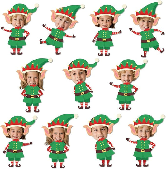 60Pcs Christmas Elf Cutouts Christmas Bulletin Board Decoration Xmas Elf DIY Photo Craft Cutouts Winter Classroom Supplies for Teacher Student Holiday Party School Classroom Home Chalkboard Wall Decor