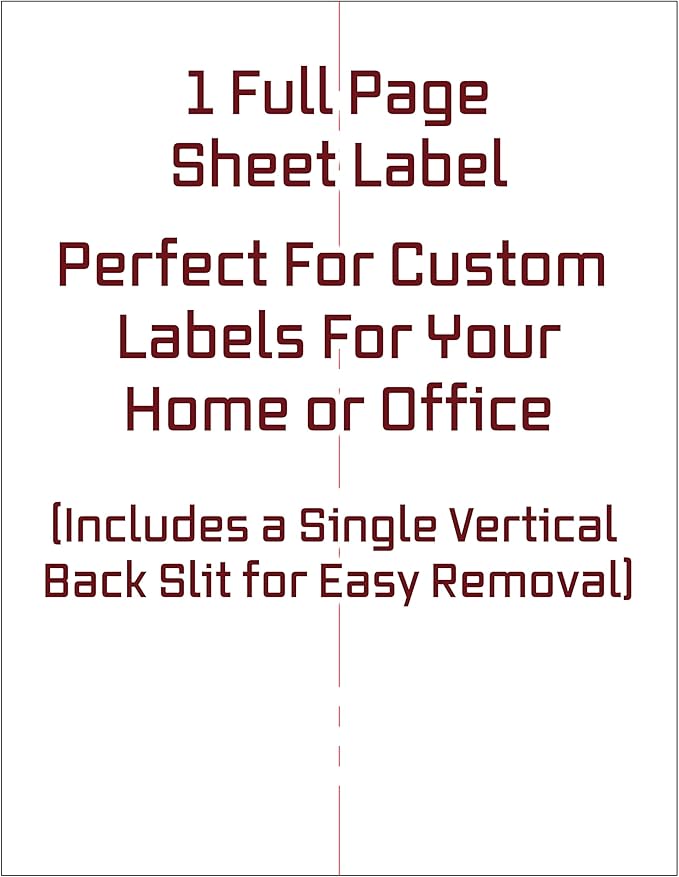 Full Sheet Address and Shipping Labels from Blank Labels - 8.5” x 11” - 1 Label Per Sheet - Permanent White Matte - Inkjet and Laser Guaranteed - Easy to Peel - Made in USA - 250 Sheets - 250 Labels