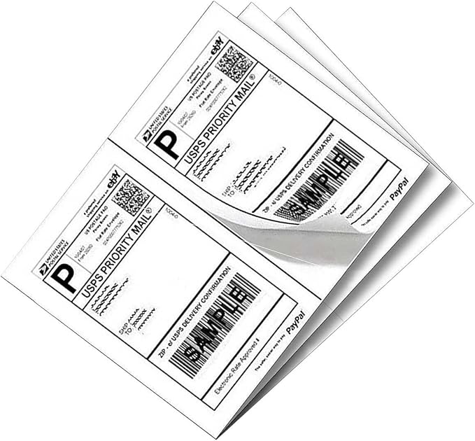 9527 Product Half Sheet Self Adhesive Shipping Labels for Laser & Inkjet Printers White Blank,2 Labels per Sheet (5000 Labels)