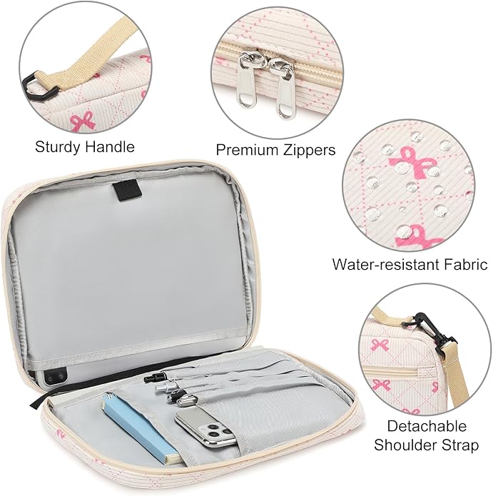 Bible Cover Case for Women Large Bible Cover for Girls Bible Study Supplies Accessories with Handle and Shoulder Strap | Durable