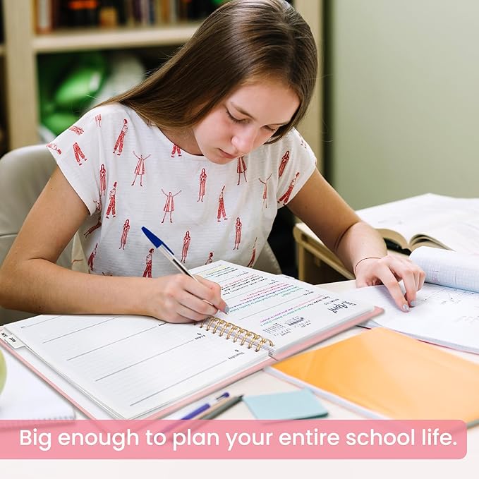 8.5" x 11" Academic Planner 2026-2027, Weekly & Monthly Calendar Planner Book, July 2026 – June 2027, Large Hardcover Organizer with Tabs, Perfect for Teachers, Students, Women & Men – A4, Pink
