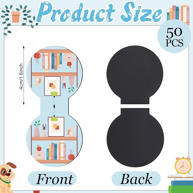 AmazingSpark 50 Pcs Magnetic Reading Bookmarks Bulk Bookshelf Magnet Awards for Book Lover Motivational Book Marker Clips for Students Teacher Office Classroom Incentives