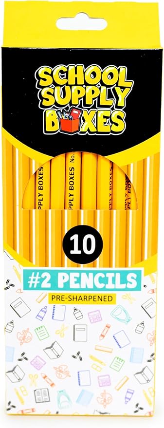 School Supply Boxes | 10 ct. Wooden Pencil Pack | 1 Pack | Pre-Sharpened No. 2 Wooden Pencils | 10 Total Pencils