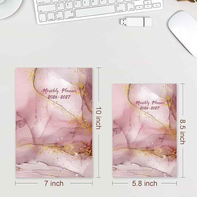 2026-2027 Monthly Planner - 18 Months Calendar from July 2026 - December 2027, Monthly Planner 2026-2027 Easy to Organize Your Daily Life, 7" x 10", Pink