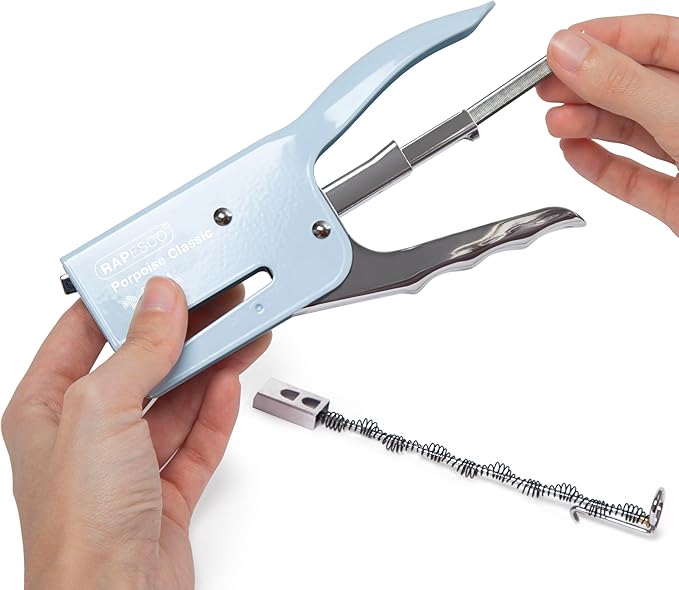 Rapesco 1355A Porpoise Classic Stapling Plier with 10.000 Staples, Type 26 Standard 5/16", 45 Sheet Capacity, Uses Type 26 Standard and Type 24 High-Capacity Staples, All Metal, Powder Blue