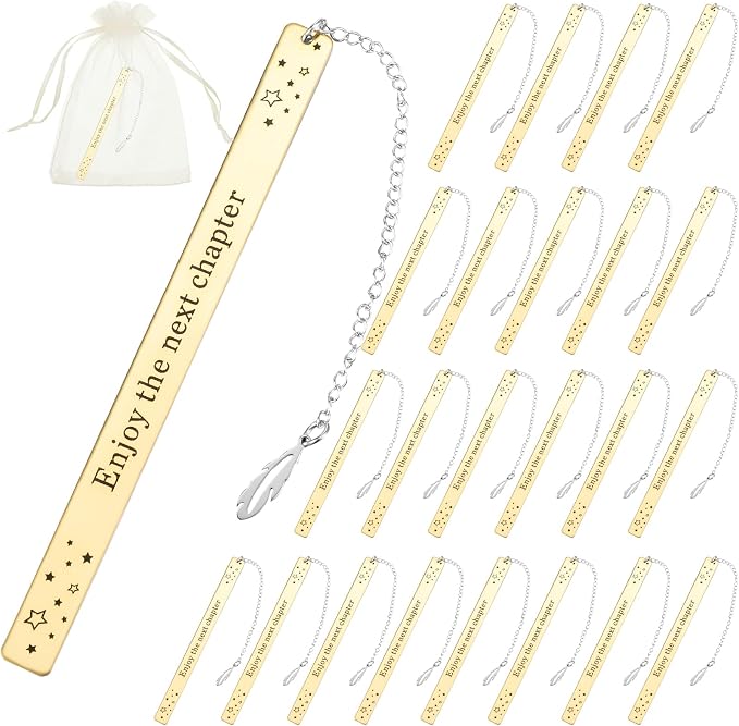 Ireer 24 Sets Graduation Bookmark Bulk Enjoy The Next Chapter 2026 Senior Gifts Bookmarks with Chain Graduation Retirement Appreciation Gift for High School 5th Grade Party Coworker Teacher(Rose Gold)
