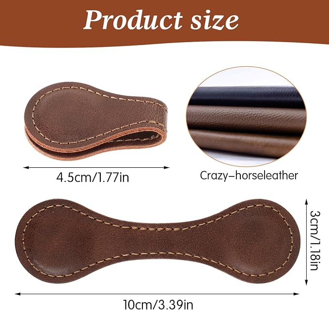 Dimeho 2 Pcs Leather Magnet Bookmark Vintage Book Page Holder Handmade Retro Page Marker Clip Cute Reading Accessories for Women Bookworm Book Lovers Reader Gift