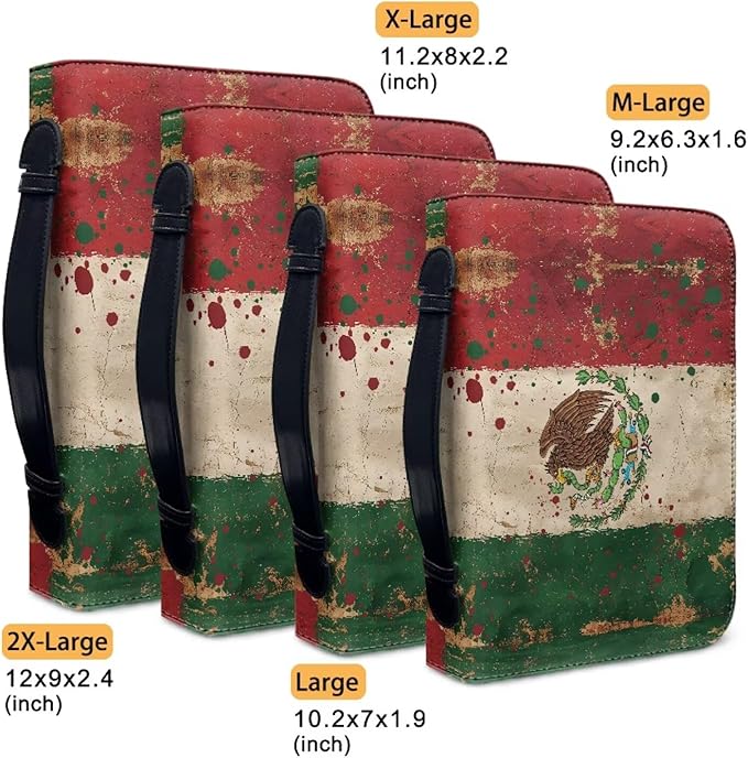 Retro Flag Bible Cover Case for Women Bible Cover with Durable Handle Quilted Bible Carrying Case for Men Women Bible Study Accessories Supplies-Size：M