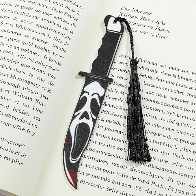 Horror Halloween Acrylic Bookmark for Women Spooky Novel Lovers Reading Accessories Student Study Stationery Halloween Gift for Men Women (5Pcs)